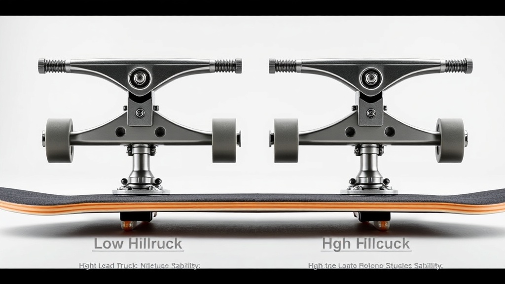 낮은 트럭과 높은 트럭의 구조적 차이와 지면으로부터의 높이 비교 시각화